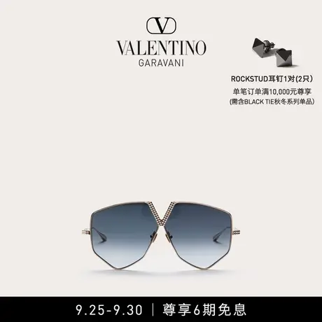 华伦天奴VALENTINO V -  钛合六边形超大造型飞行员太阳眼镜图片