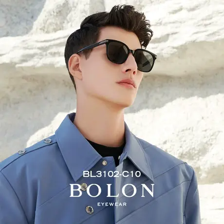 BOLON暴龙眼镜2023新品偏光方形太阳镜韩版黑超板材墨镜男BL3102图片