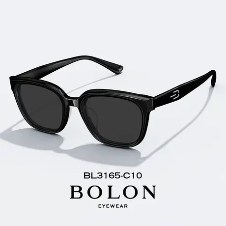 BOLON暴龙眼镜23新品方形偏光太阳镜女遮阳墨镜玳瑁色镜框BL3165图片